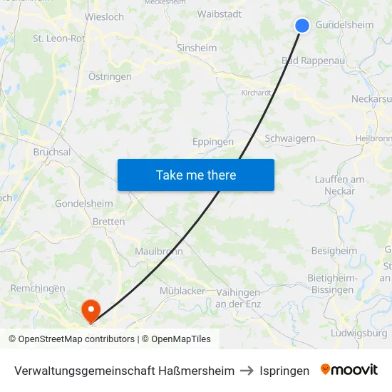 Verwaltungsgemeinschaft Haßmersheim to Ispringen map