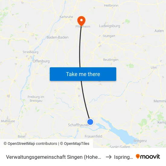 Verwaltungsgemeinschaft Singen (Hohentwiel) to Ispringen map