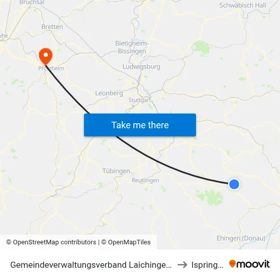 Gemeindeverwaltungsverband Laichinger Alb to Ispringen map