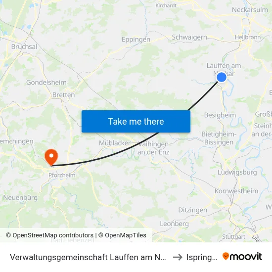 Verwaltungsgemeinschaft Lauffen am Neckar to Ispringen map