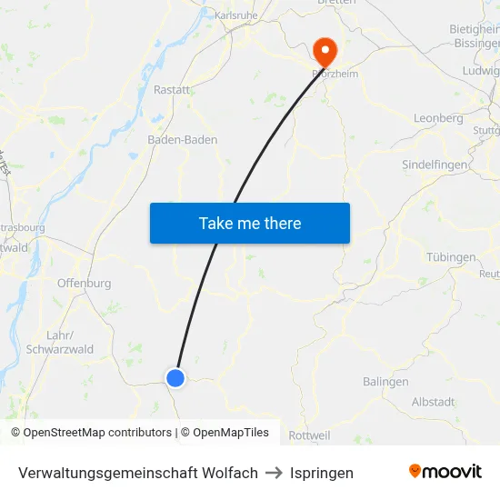 Verwaltungsgemeinschaft Wolfach to Ispringen map