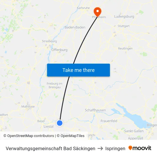 Verwaltungsgemeinschaft Bad Säckingen to Ispringen map