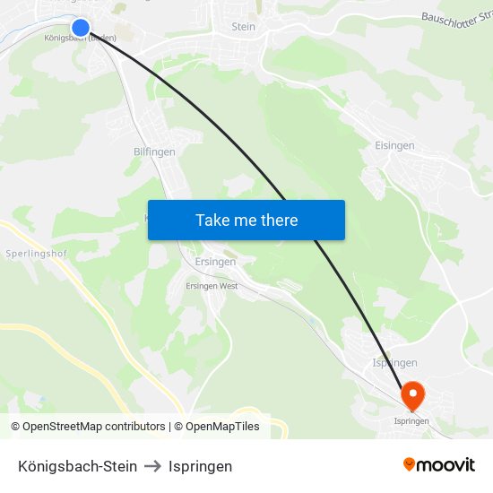 Königsbach-Stein to Ispringen map