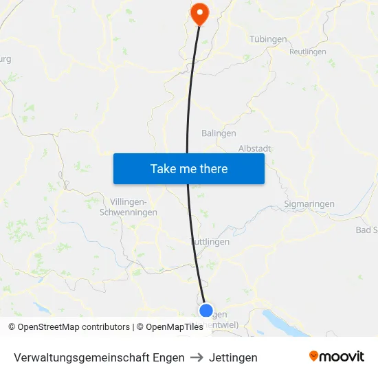 Verwaltungsgemeinschaft Engen to Jettingen map