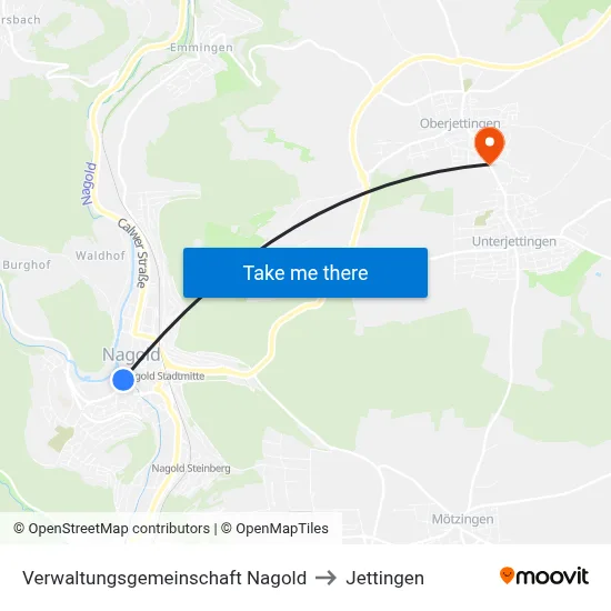Verwaltungsgemeinschaft Nagold to Jettingen map