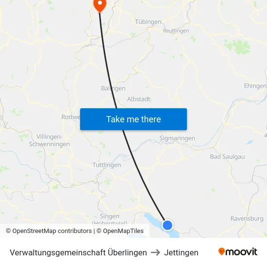 Verwaltungsgemeinschaft Überlingen to Jettingen map