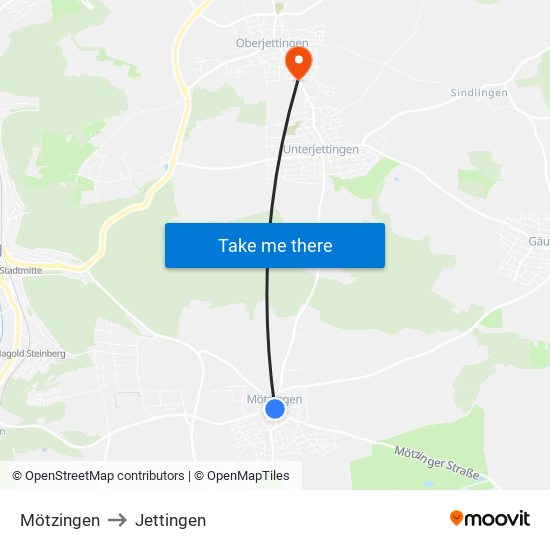 Mötzingen to Jettingen map