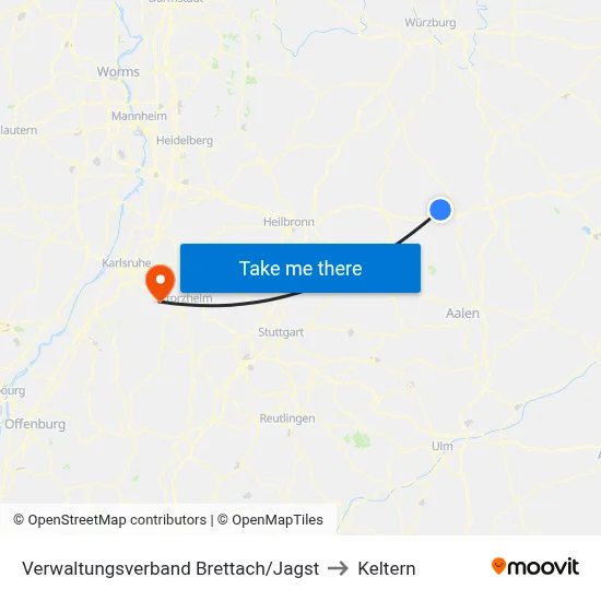 Verwaltungsverband Brettach/Jagst to Keltern map