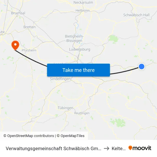 Verwaltungsgemeinschaft Schwäbisch Gmünd to Keltern map