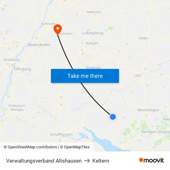 Verwaltungsverband Altshausen to Keltern map