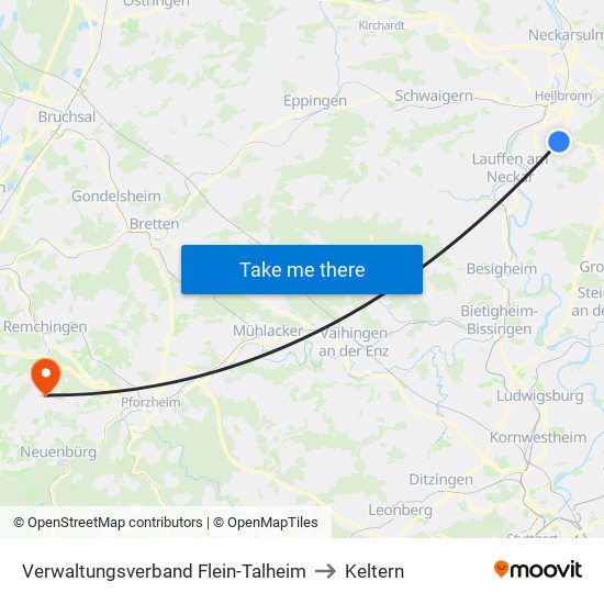 Verwaltungsverband Flein-Talheim to Keltern map