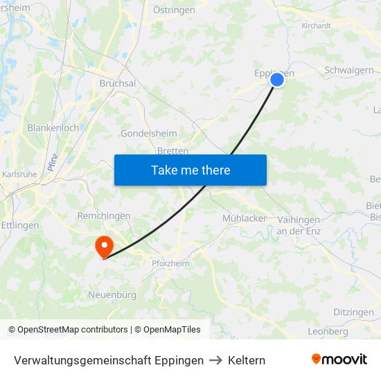 Verwaltungsgemeinschaft Eppingen to Keltern map