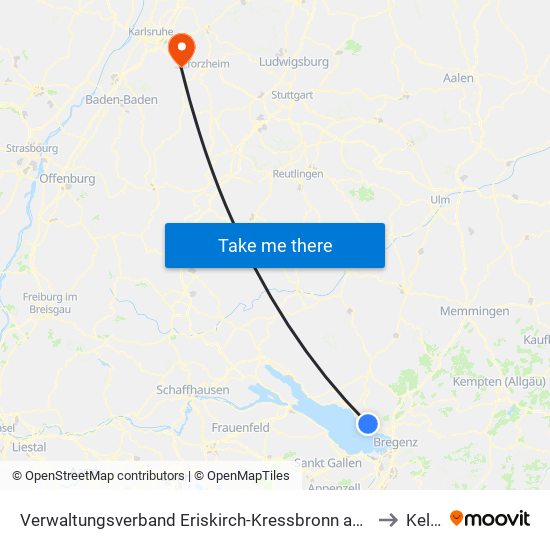 Verwaltungsverband Eriskirch-Kressbronn am Bodensee-Langenargen to Keltern map