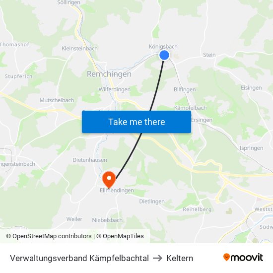 Verwaltungsverband Kämpfelbachtal to Keltern map