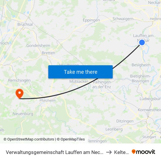 Verwaltungsgemeinschaft Lauffen am Neckar to Keltern map