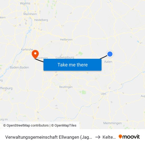 Verwaltungsgemeinschaft Ellwangen (Jagst) to Keltern map
