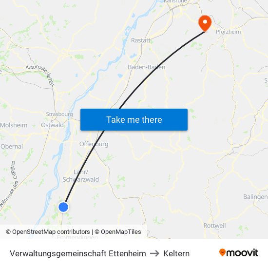 Verwaltungsgemeinschaft Ettenheim to Keltern map