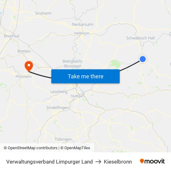 Verwaltungsverband Limpurger Land to Kieselbronn map