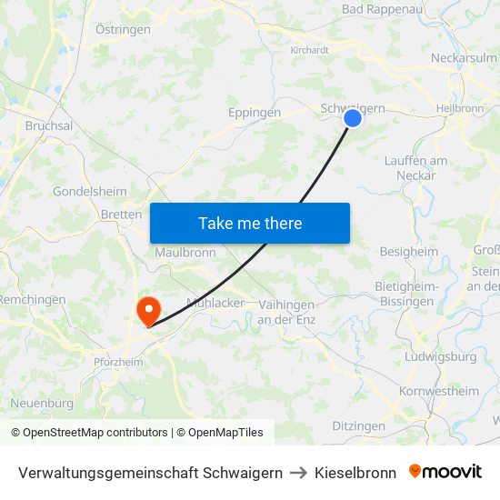 Verwaltungsgemeinschaft Schwaigern to Kieselbronn map