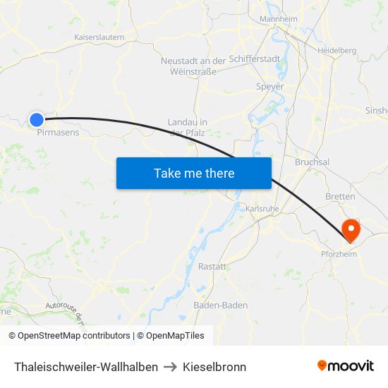 Thaleischweiler-Wallhalben to Kieselbronn map