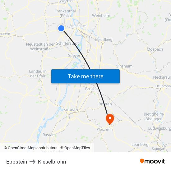 Eppstein to Kieselbronn map