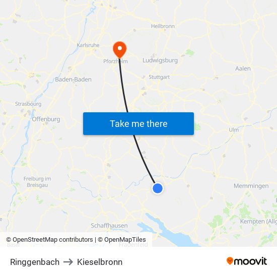 Ringgenbach to Kieselbronn map