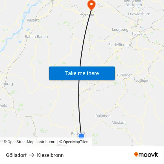 Göllsdorf to Kieselbronn map