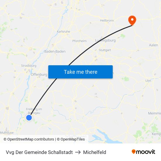 Vvg Der Gemeinde Schallstadt to Michelfeld map