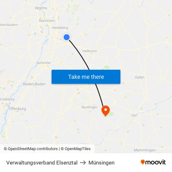 Verwaltungsverband Elsenztal to Münsingen map