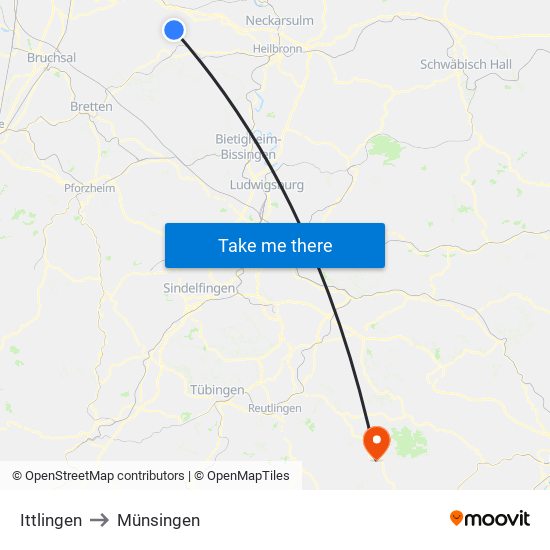 Ittlingen to Münsingen map