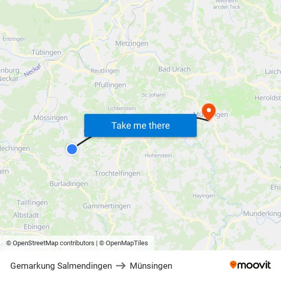 Gemarkung Salmendingen to Münsingen map