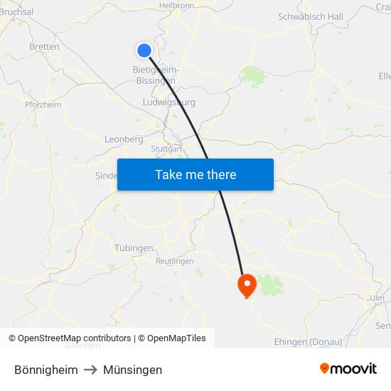 Bönnigheim to Münsingen map
