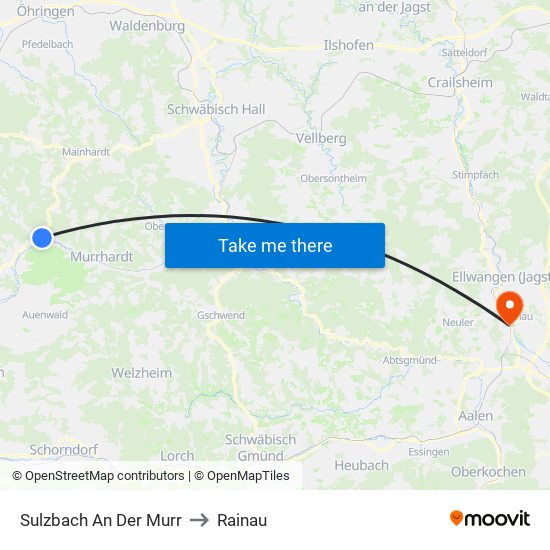 Sulzbach An Der Murr to Rainau map