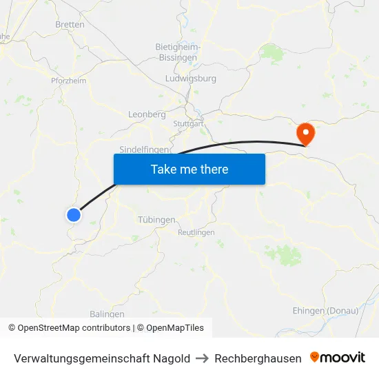 Verwaltungsgemeinschaft Nagold to Rechberghausen map