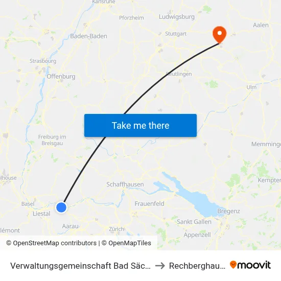 Verwaltungsgemeinschaft Bad Säckingen to Rechberghausen map