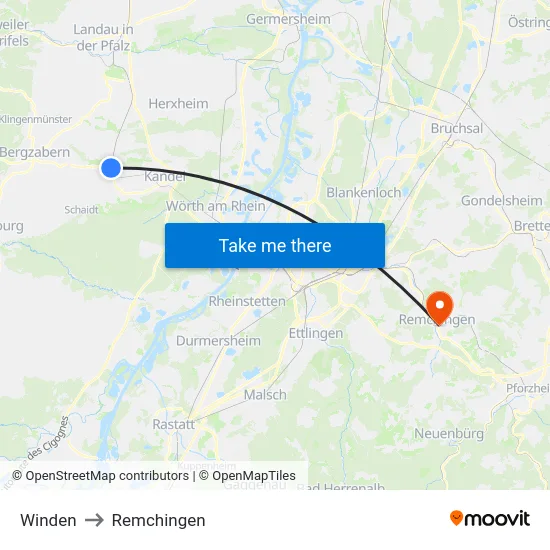 Winden to Remchingen map
