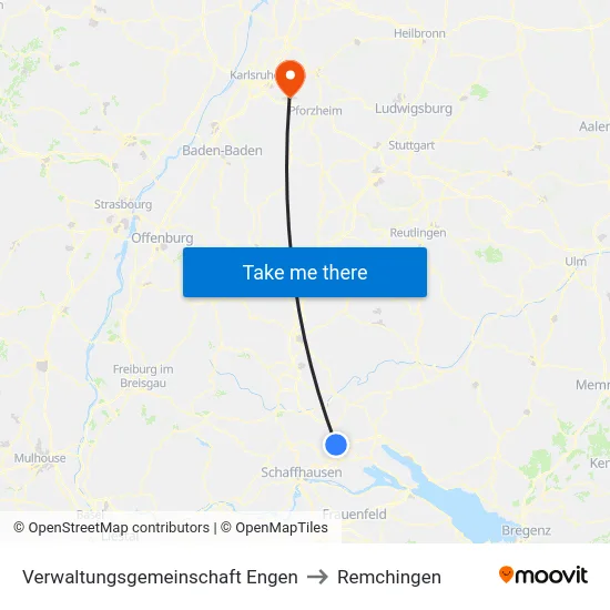 Verwaltungsgemeinschaft Engen to Remchingen map