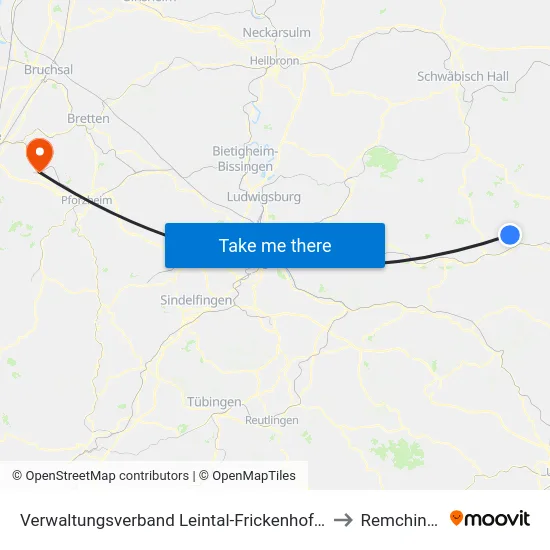 Verwaltungsverband Leintal-Frickenhofer Höhe to Remchingen map
