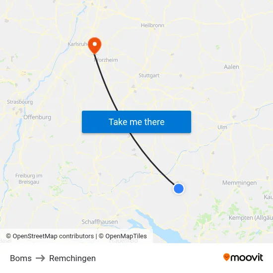 Boms to Remchingen map