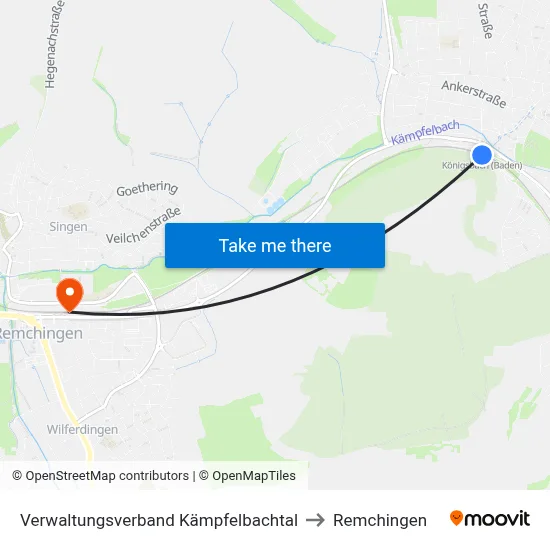 Verwaltungsverband Kämpfelbachtal to Remchingen map
