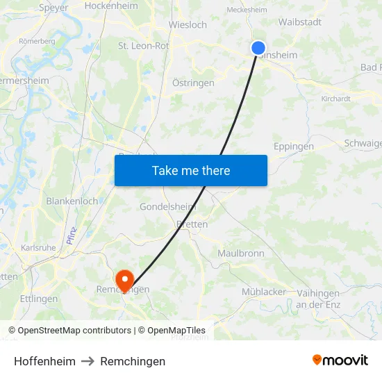 Hoffenheim to Remchingen map