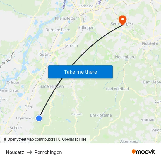 Neusatz to Remchingen map