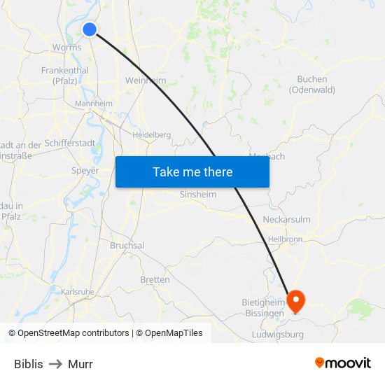 Biblis to Murr map