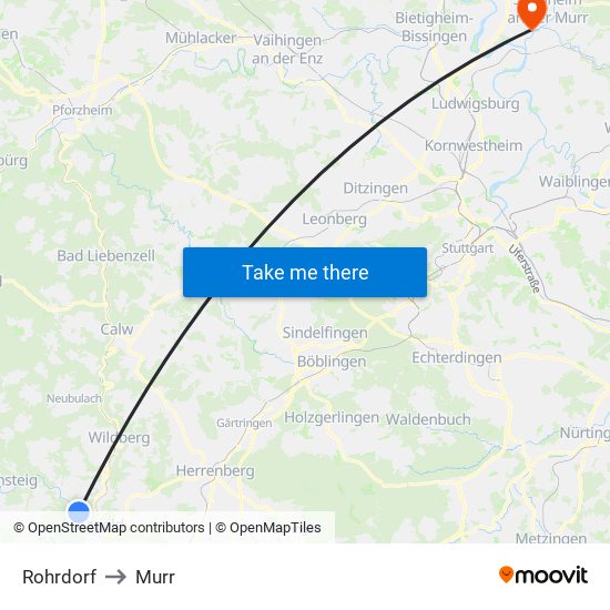 Rohrdorf to Murr map