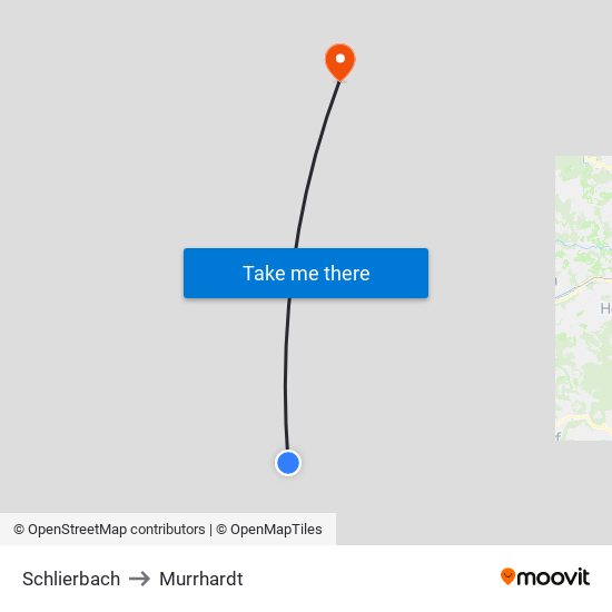 Schlierbach to Murrhardt map