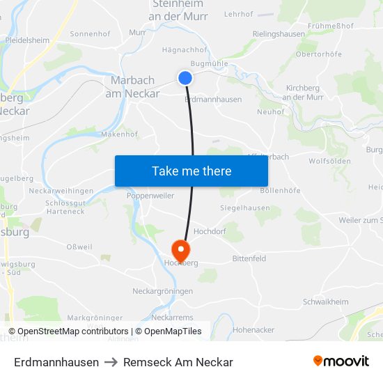 Erdmannhausen to Remseck Am Neckar map