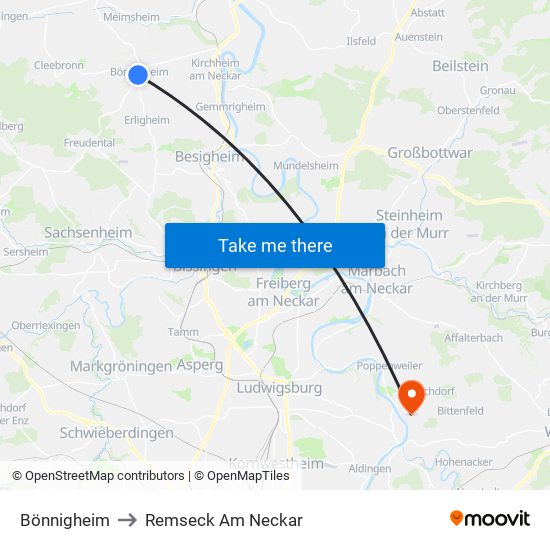 Bönnigheim to Remseck Am Neckar map