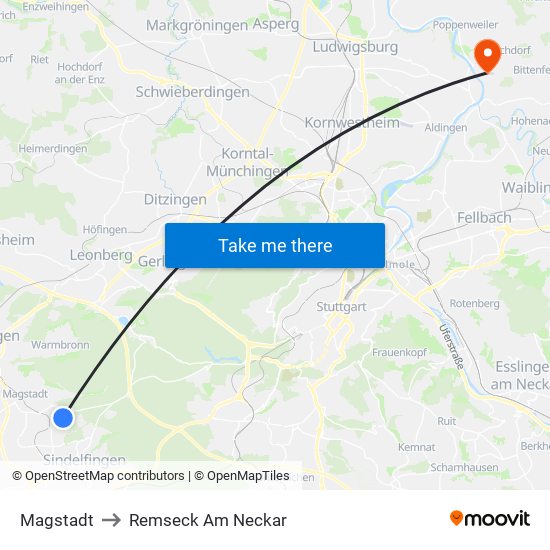 Magstadt to Remseck Am Neckar map