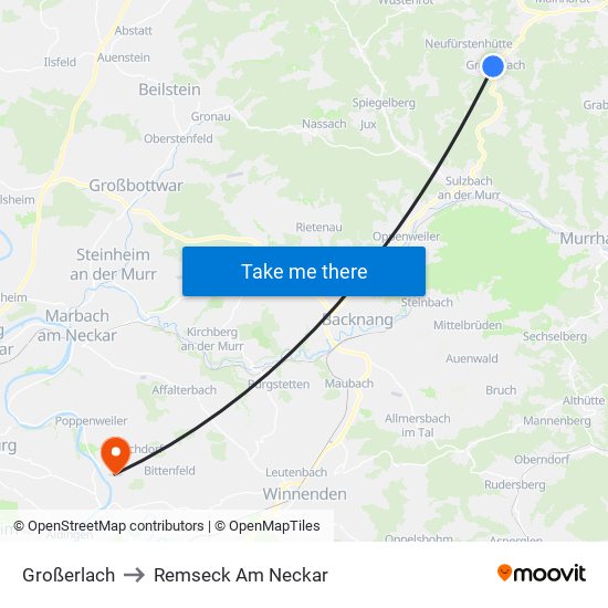 Großerlach to Remseck Am Neckar map