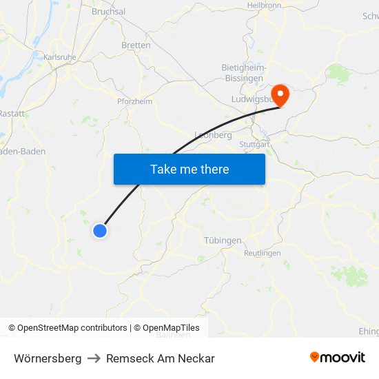 Wörnersberg to Remseck Am Neckar map